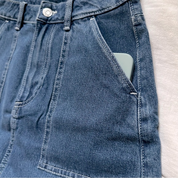 Denim A-Line Mini Skirt - Picture 4 of 8